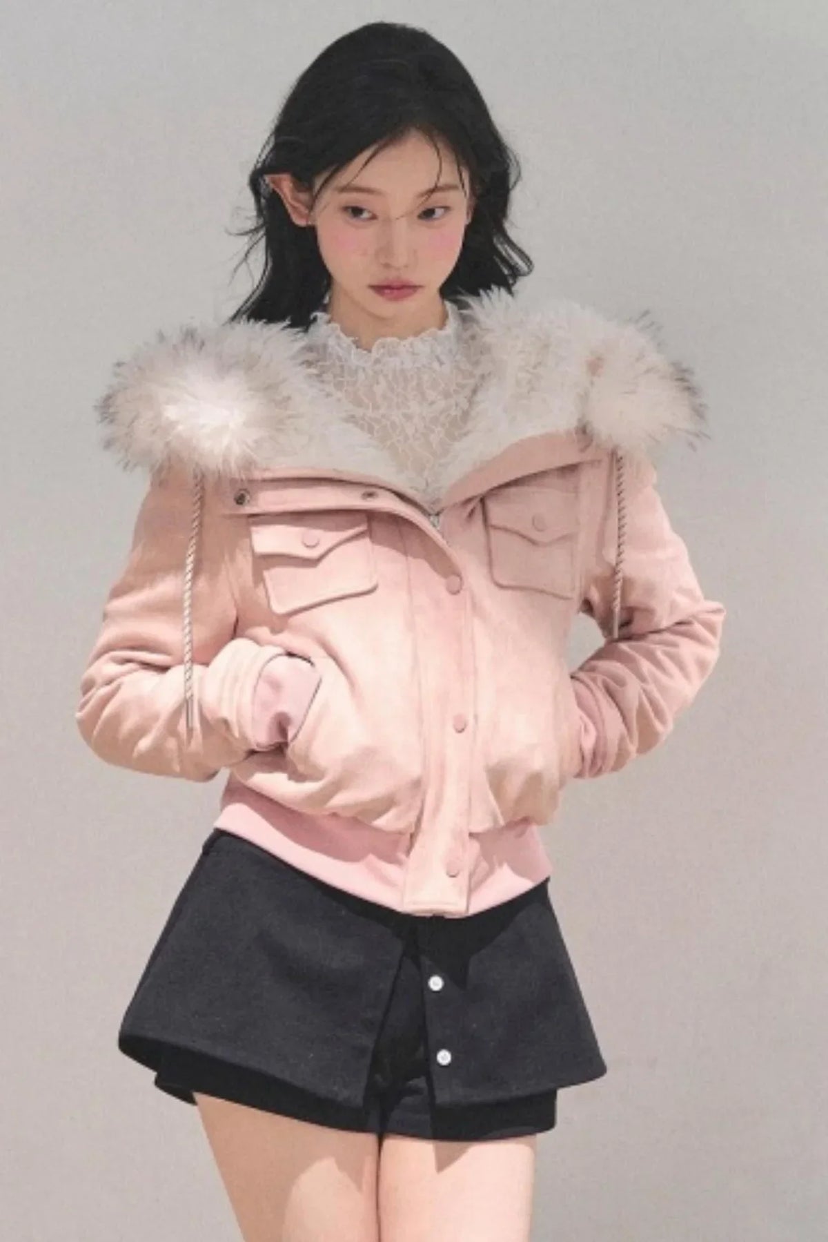 Hooded Faux Fur Winter Coat