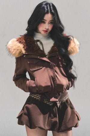 Hooded Faux Fur Winter Coat