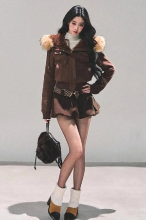 Hooded Faux Fur Winter Coat
