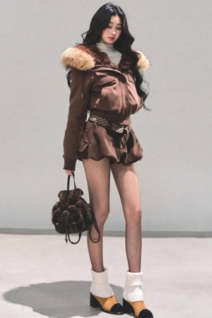 Hooded Faux Fur Winter Coat