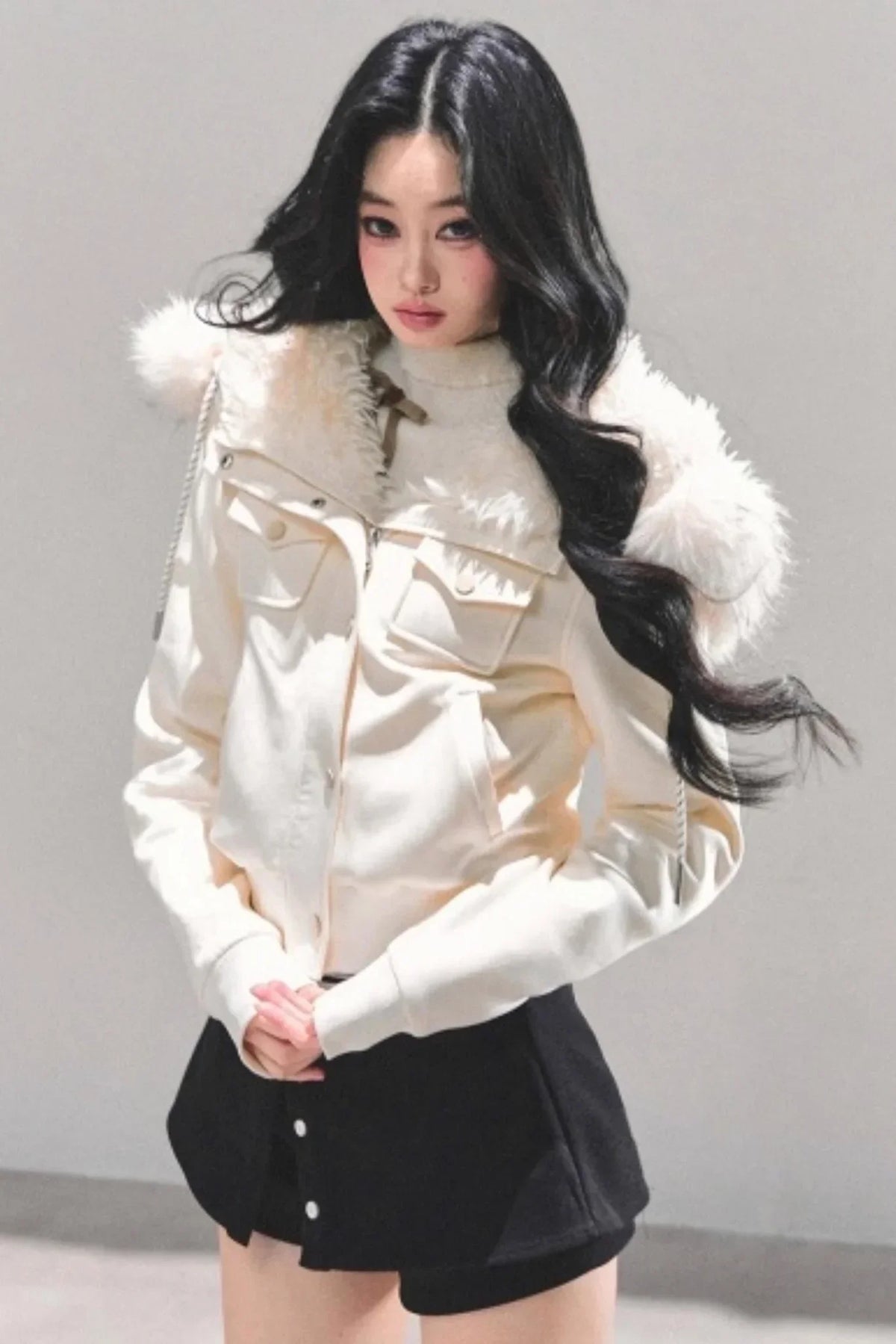 Hooded Faux Fur Winter Coat