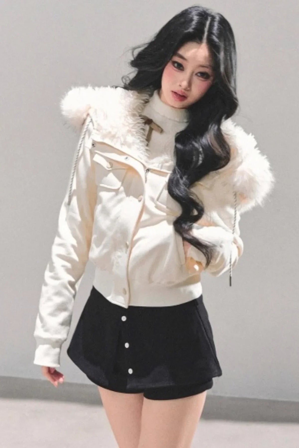 Hooded Faux Fur Winter Coat