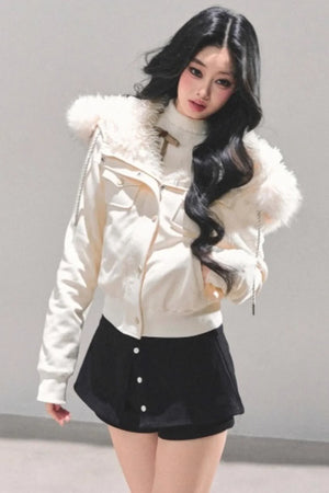 Hooded Faux Fur Winter Coat