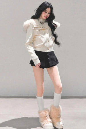 Hooded Faux Fur Winter Coat