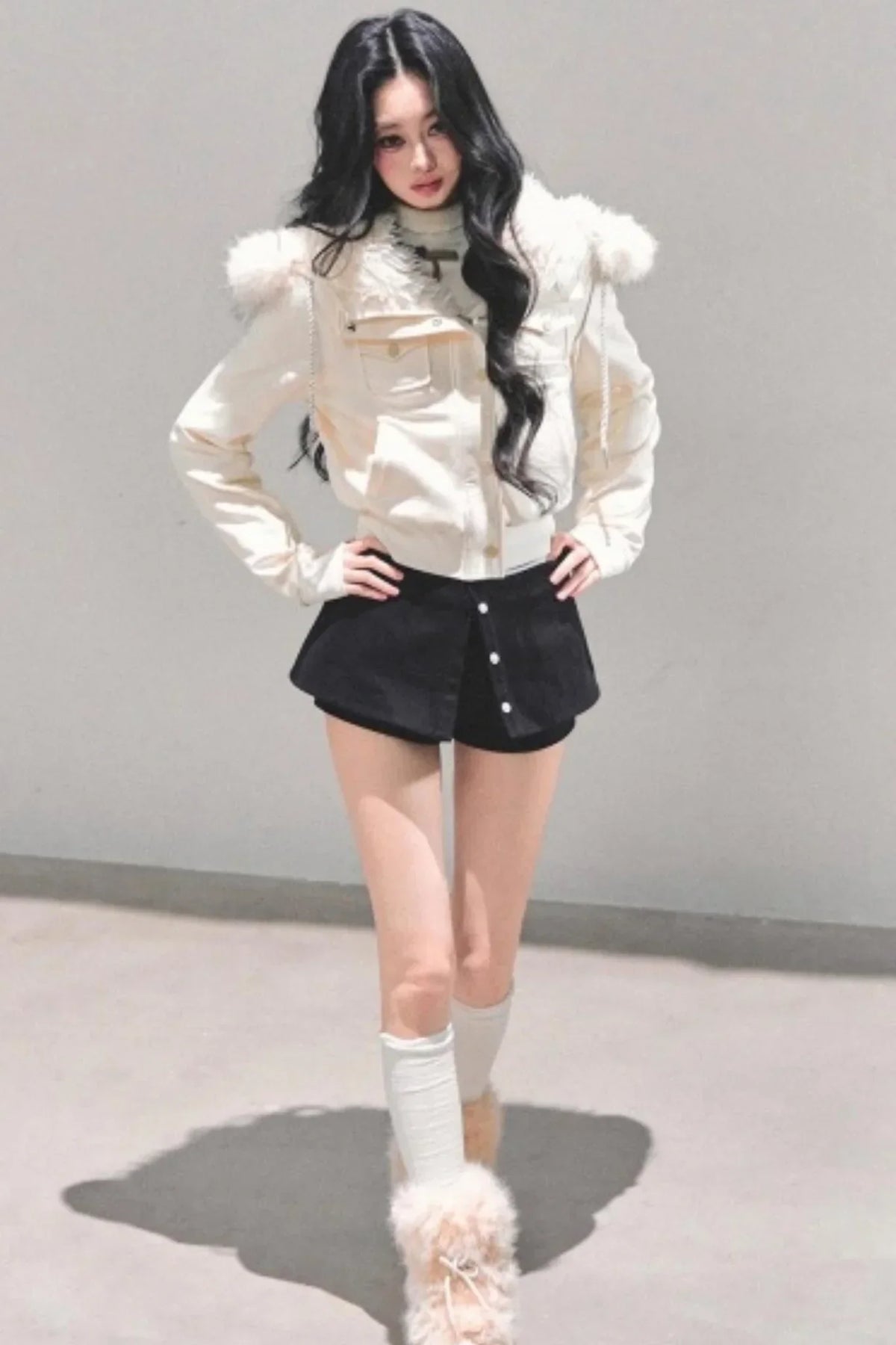 Hooded Faux Fur Winter Coat
