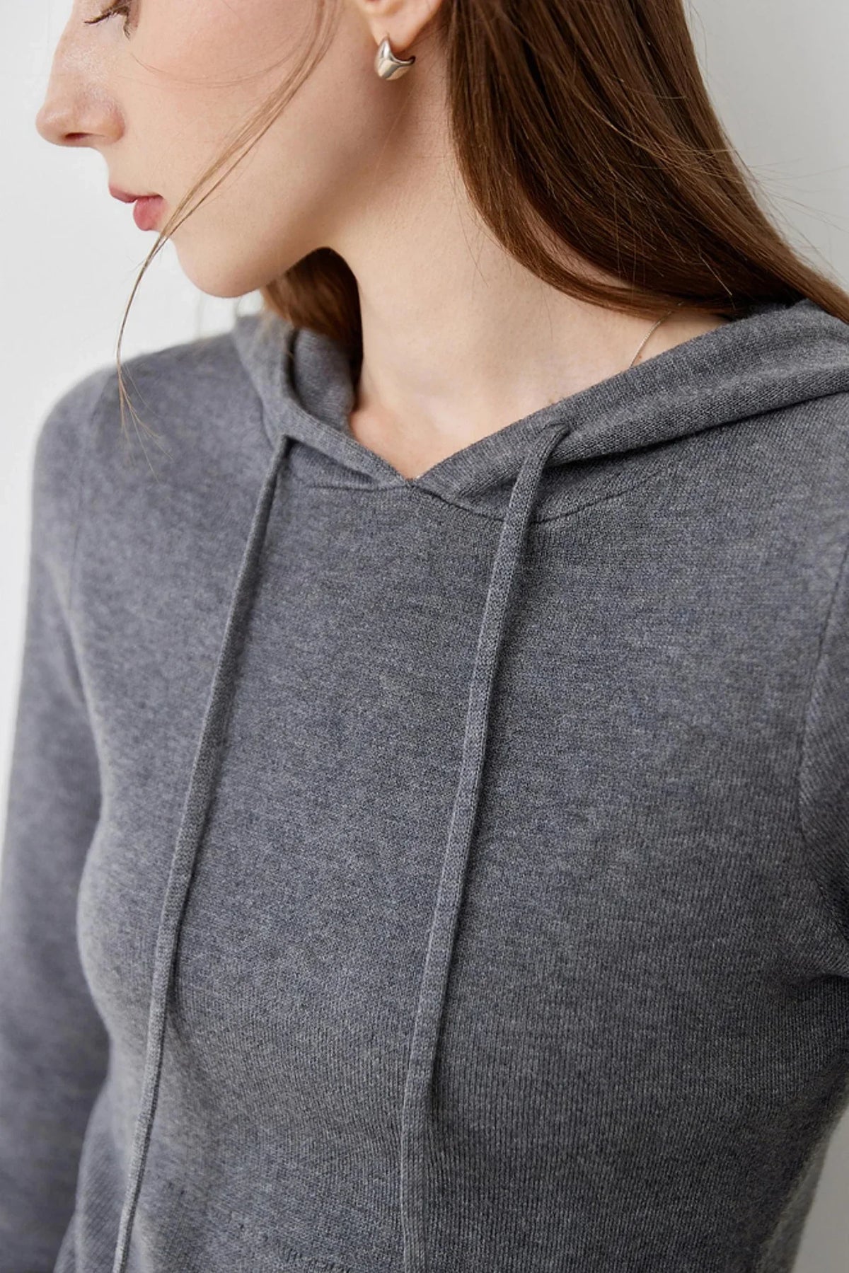 Hooded Knit Sweater & Wide-Leg Pants Set