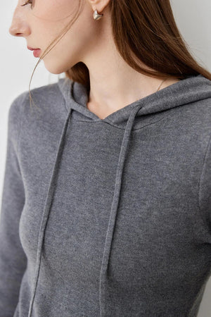 Hooded Knit Sweater & Wide-Leg Pants Set