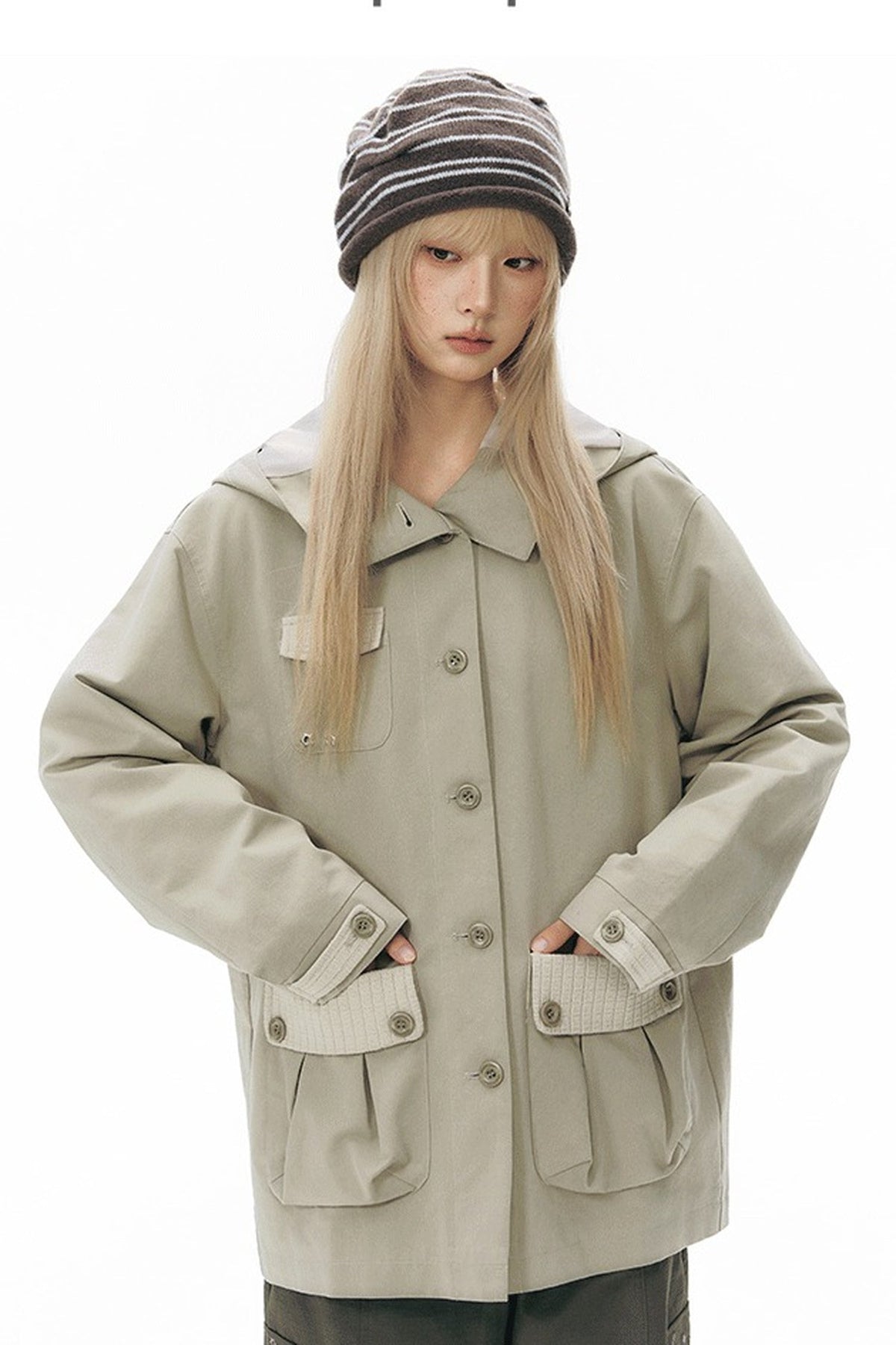 Hooded Patchwork Workwear Jacket