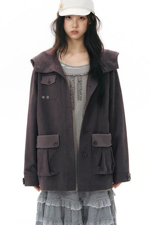 Hooded Patchwork Workwear Jacket