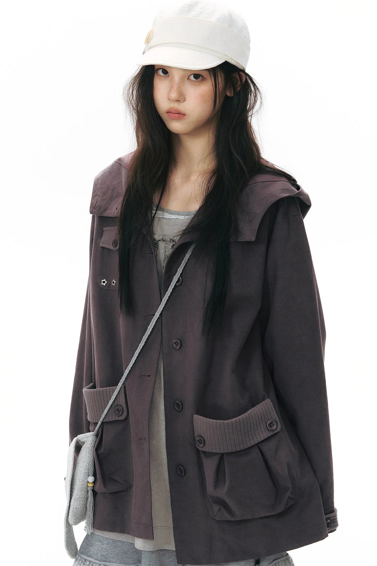 Hooded Patchwork Workwear Jacket