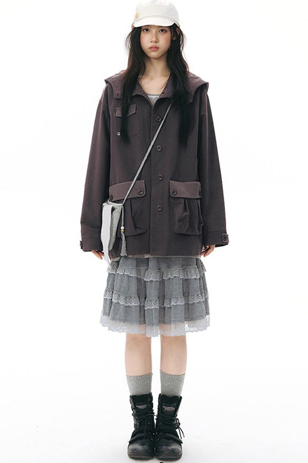 Hooded Patchwork Workwear Jacket