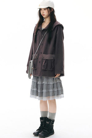 Hooded Patchwork Workwear Jacket