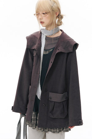 Hooded Patchwork Workwear Jacket