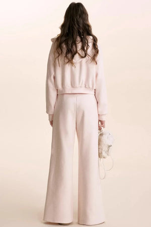Hooded Plush Jacket & Fleece Pants Set-Up