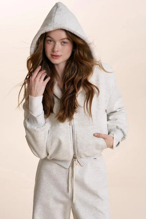 Hooded Plush Jacket & Fleece Pants Set-Up