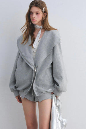 Hooded Zip-Up Jacket Set-Up