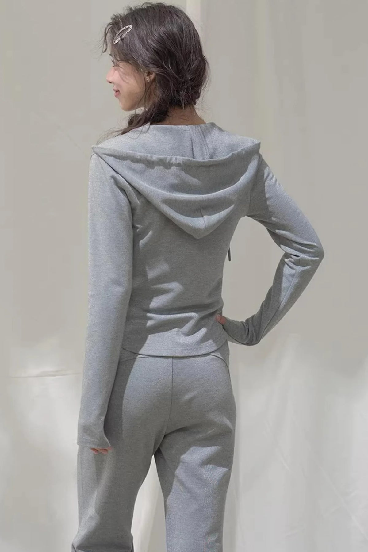 Hooded Zipper Sweatshirt Set-Up