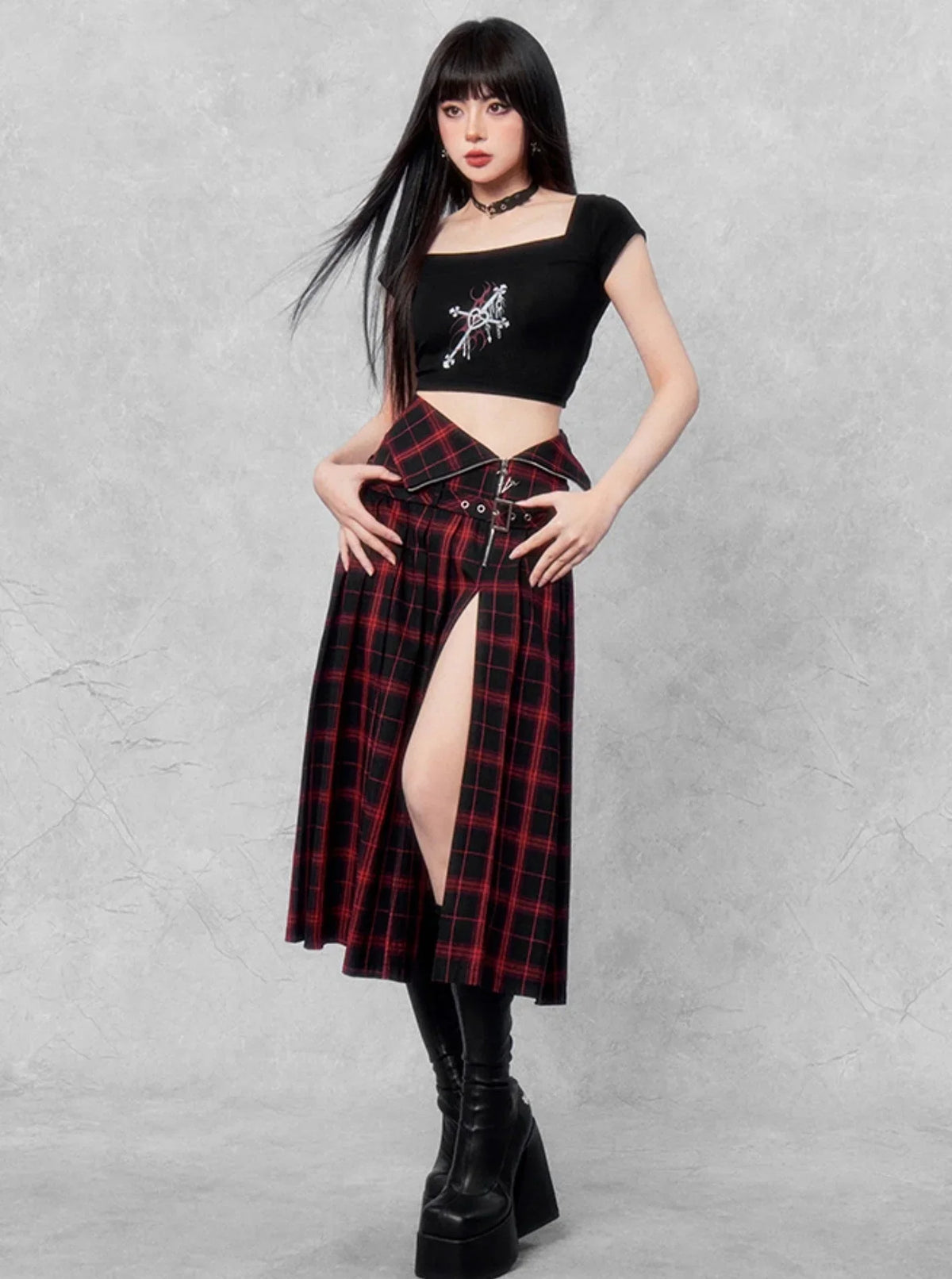 Hottie High Street Zipper Skirt
