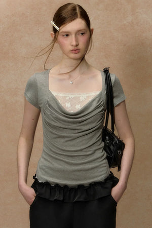 Hyacinth Flutter Collar Top