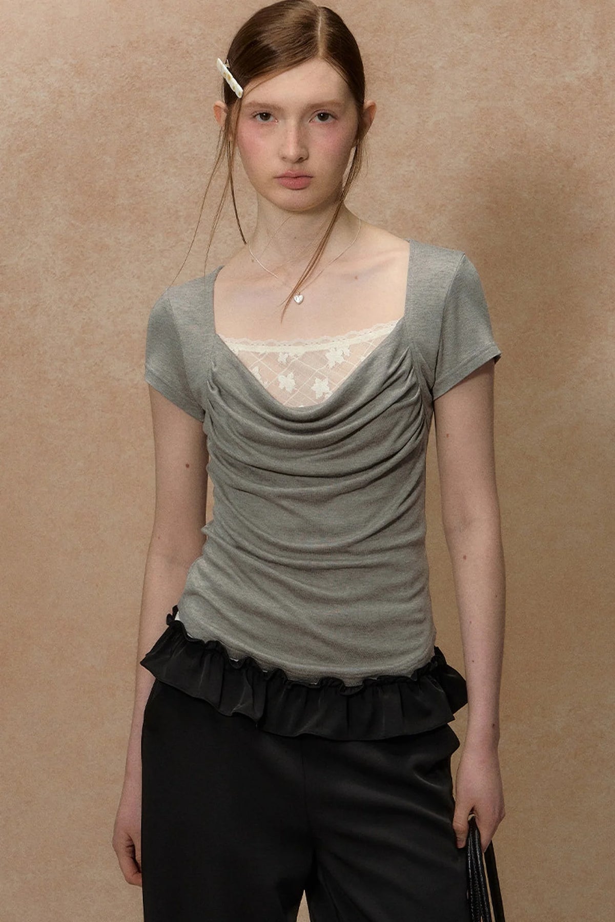 Hyacinth Flutter Collar Top