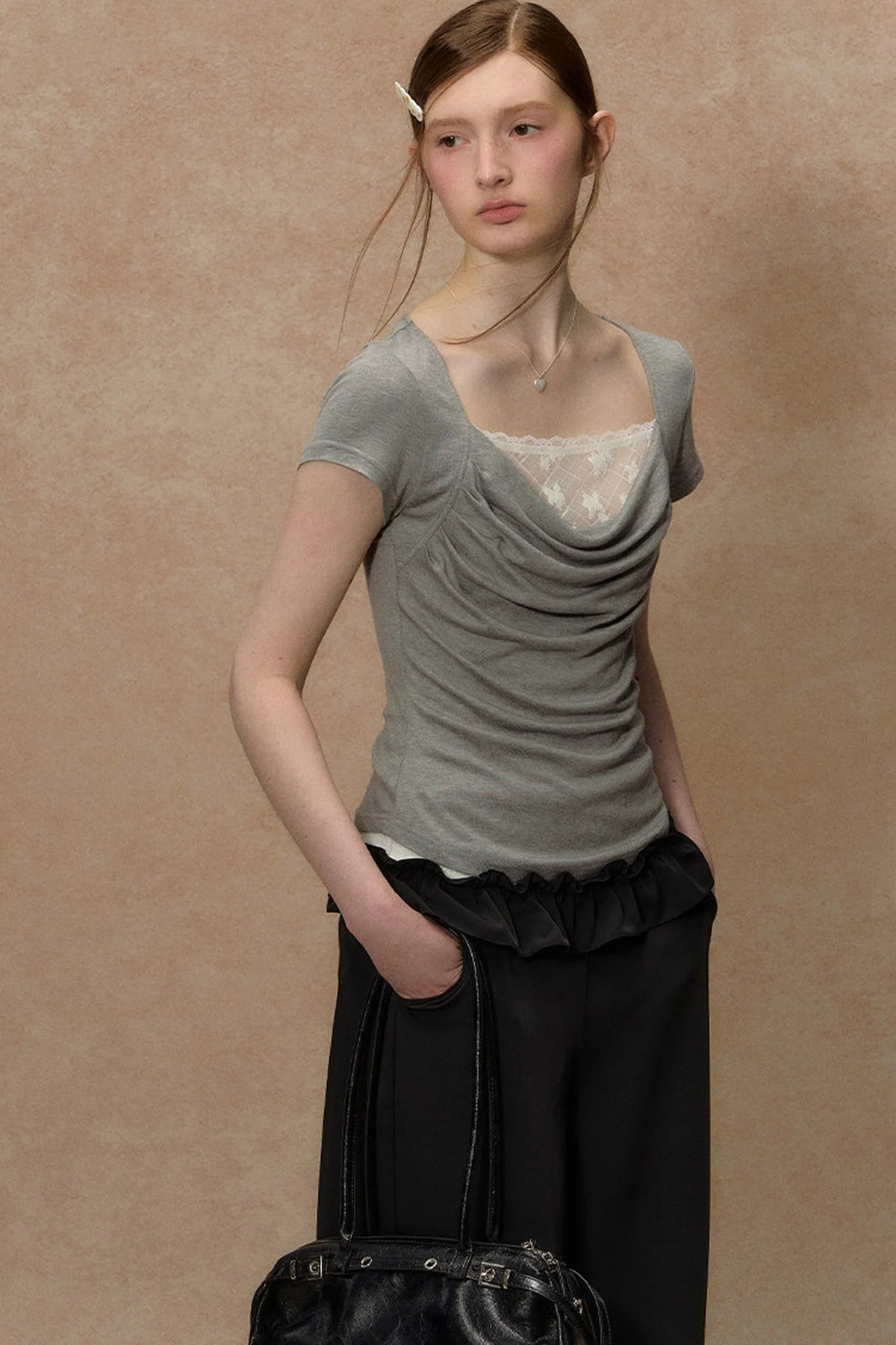 Hyacinth Flutter Collar Top