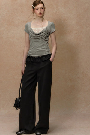Hyacinth Flutter Collar Top
