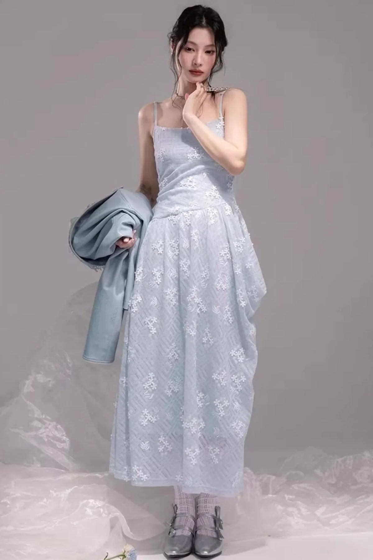 Ice Lake Blue Knitted Dress