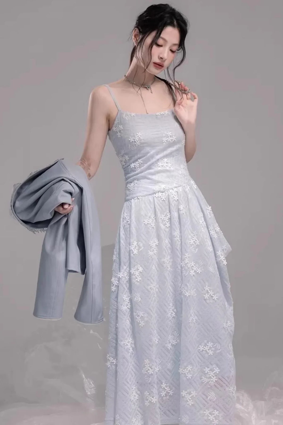Ice Lake Blue Knitted Dress