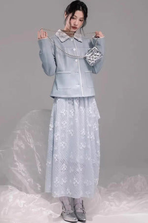 Ice Lake Blue Knitted Dress