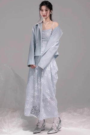 Ice Lake Blue Knitted Dress