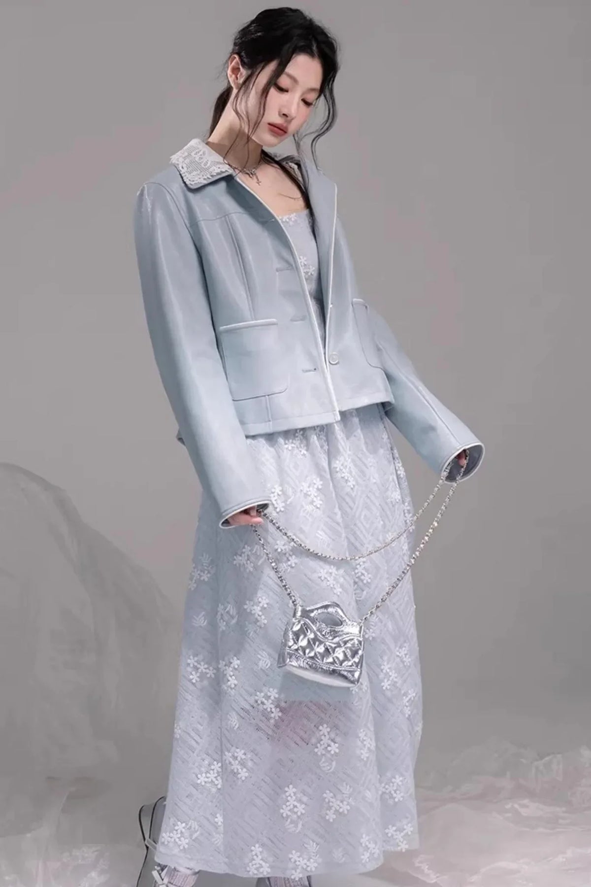 Ice Lake Blue Knitted Dress