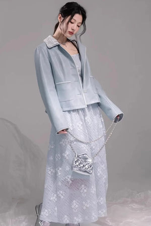 Ice Lake Blue Knitted Dress