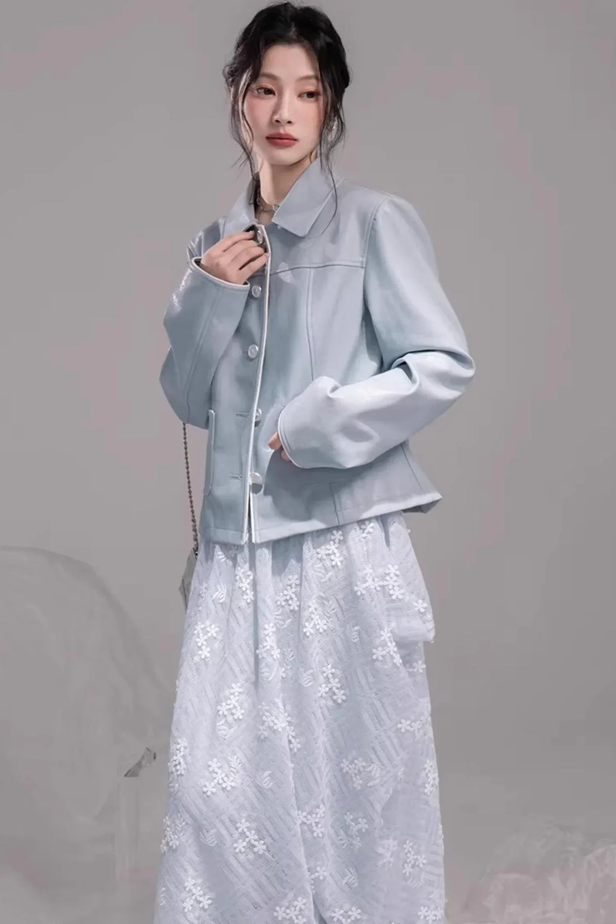 Ice Lake Blue Knitted Dress
