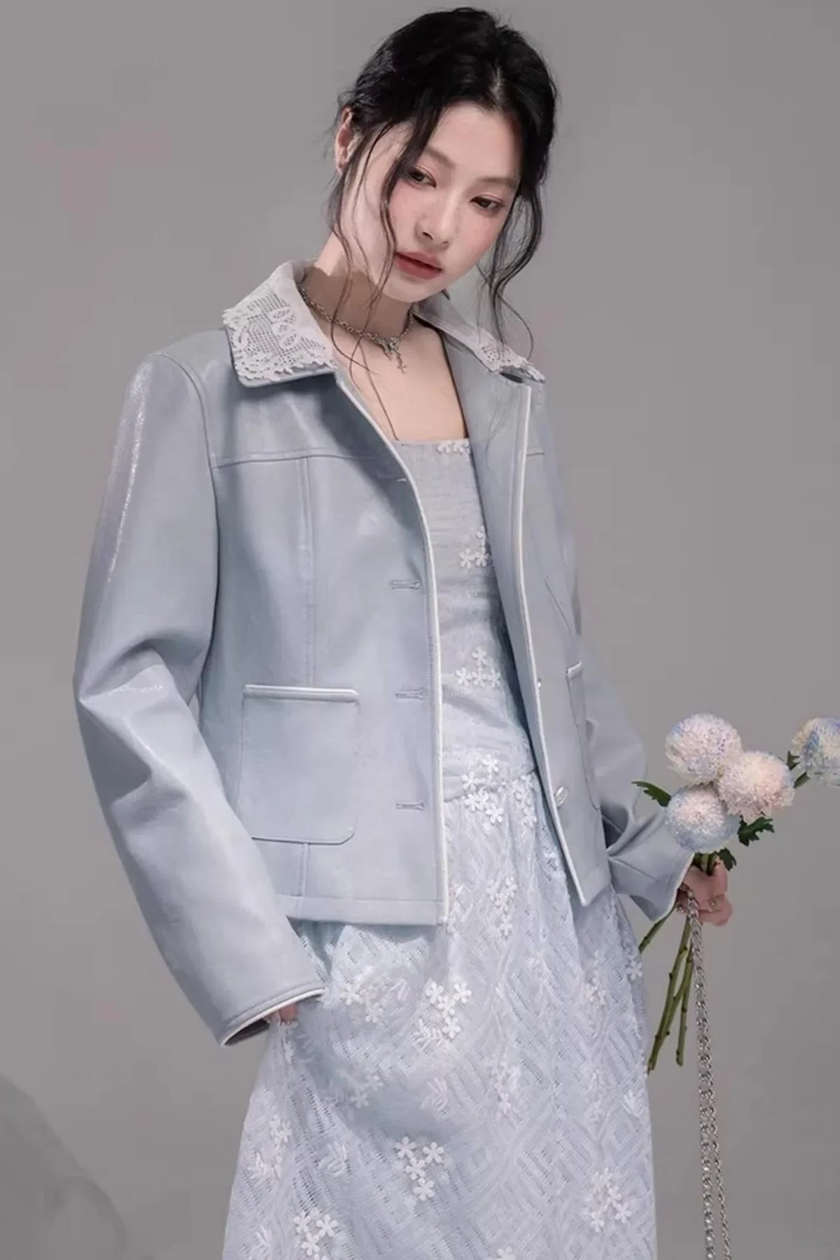 Ice Lake Blue Knitted Dress