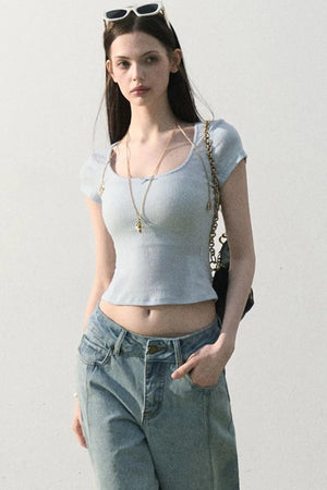 Ice Mint Jacquard Lace Top