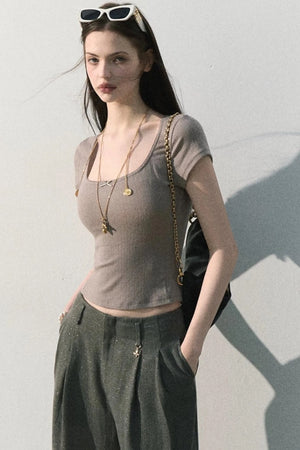 Ice Mint Jacquard Lace Top
