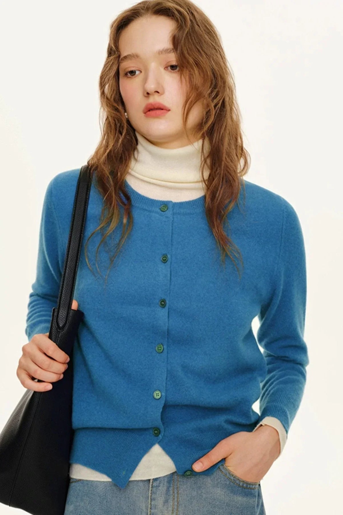 Imported Merino Wool Long-Sleeve Cardigan