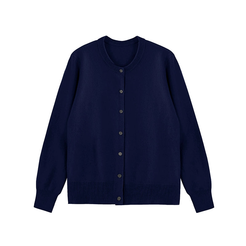Imported Merino Wool Long-Sleeve Cardigan