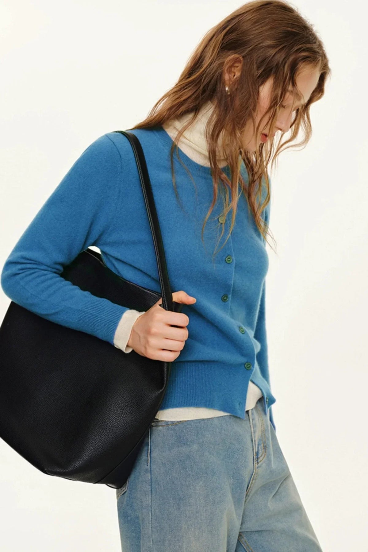 Imported Merino Wool Long-Sleeve Cardigan