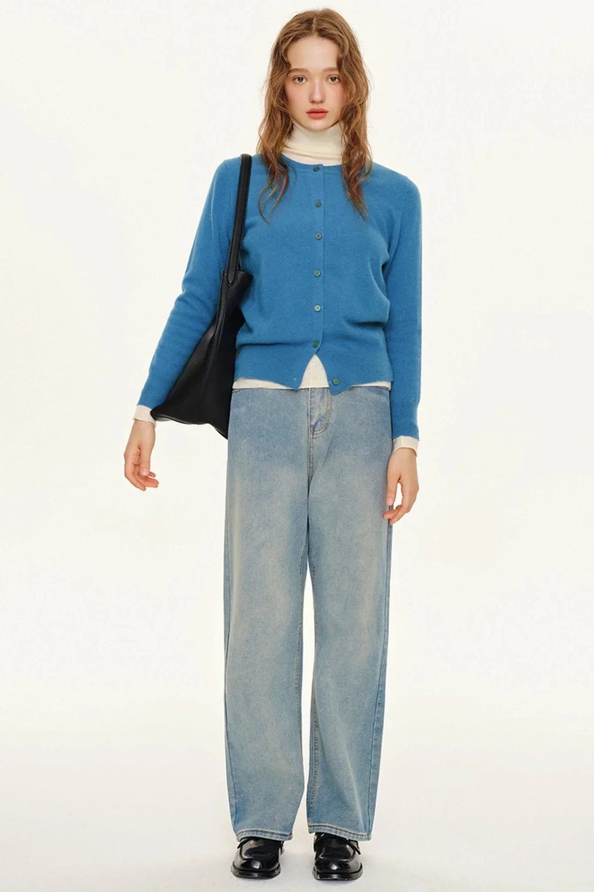 Imported Merino Wool Long-Sleeve Cardigan