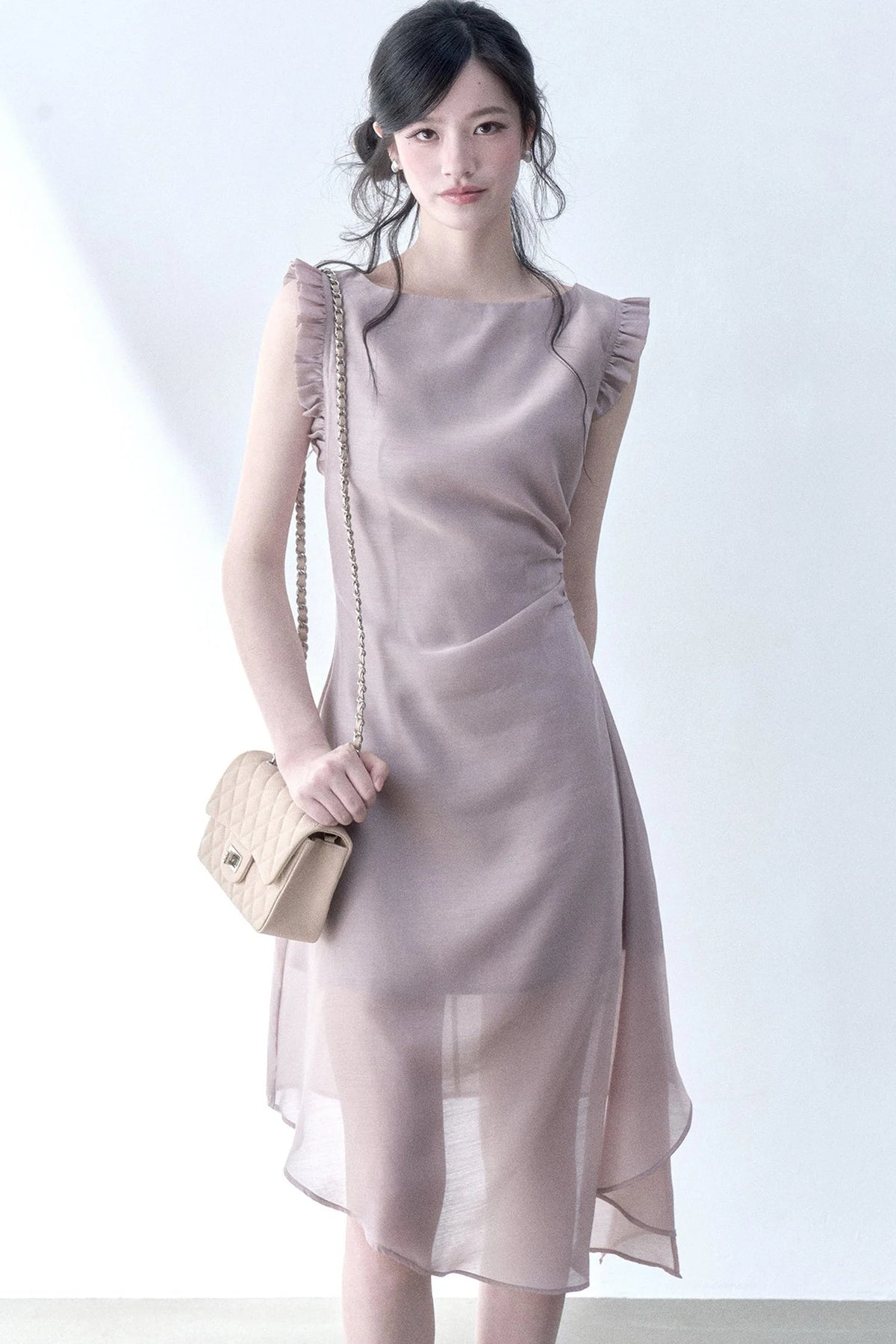 Inclined Moonlight Asymmetrical Dress