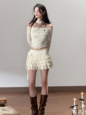 Industrial Strap Bow A-Line Skirt Set