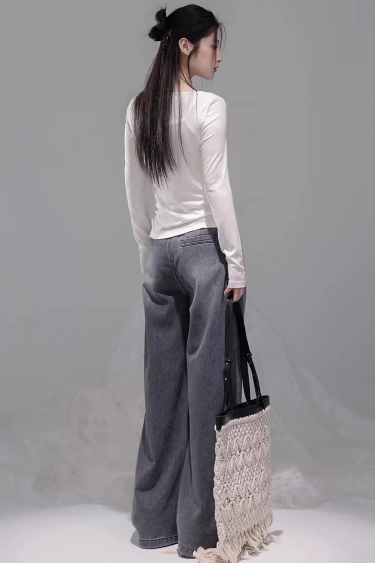 Ink Gray Washed Jeans