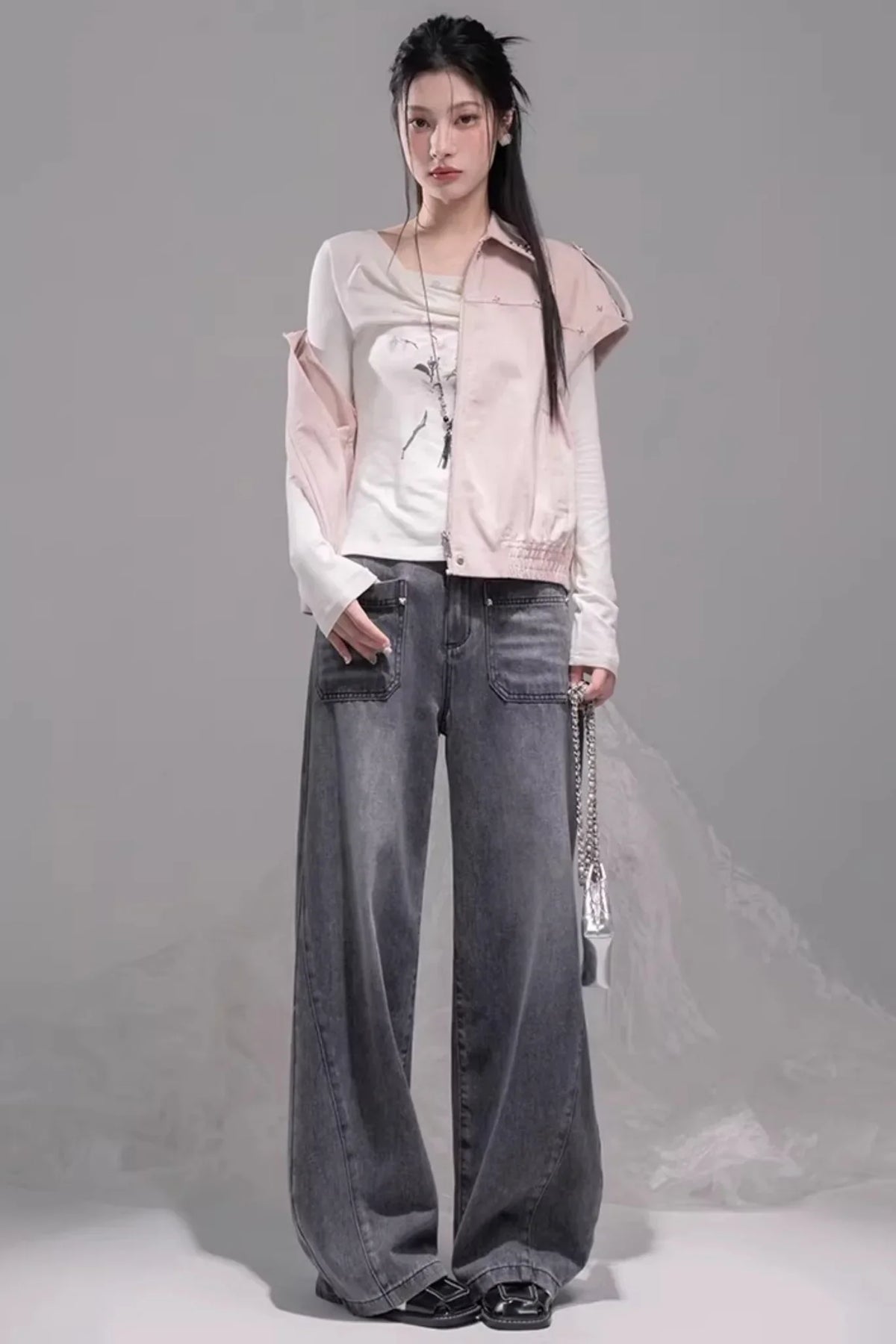 Ink Gray Washed Jeans