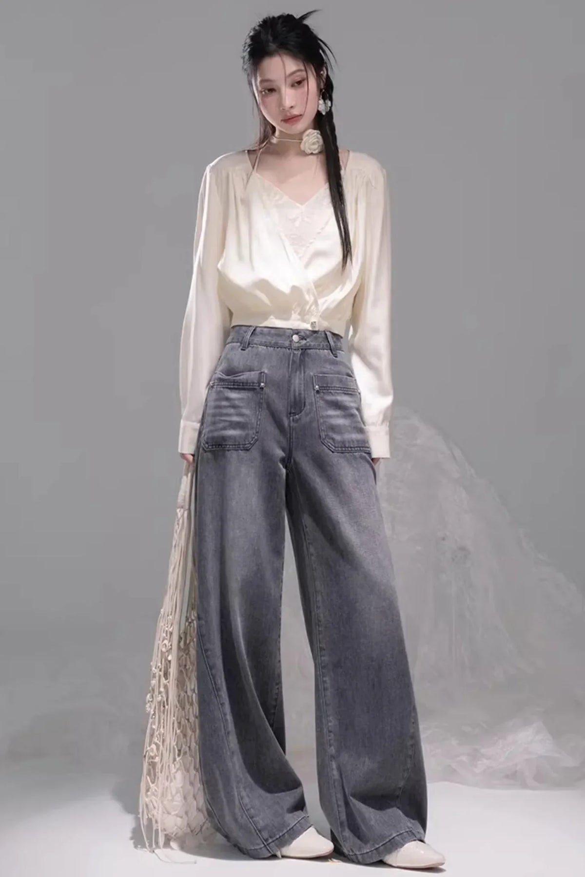 Ink Gray Washed Jeans
