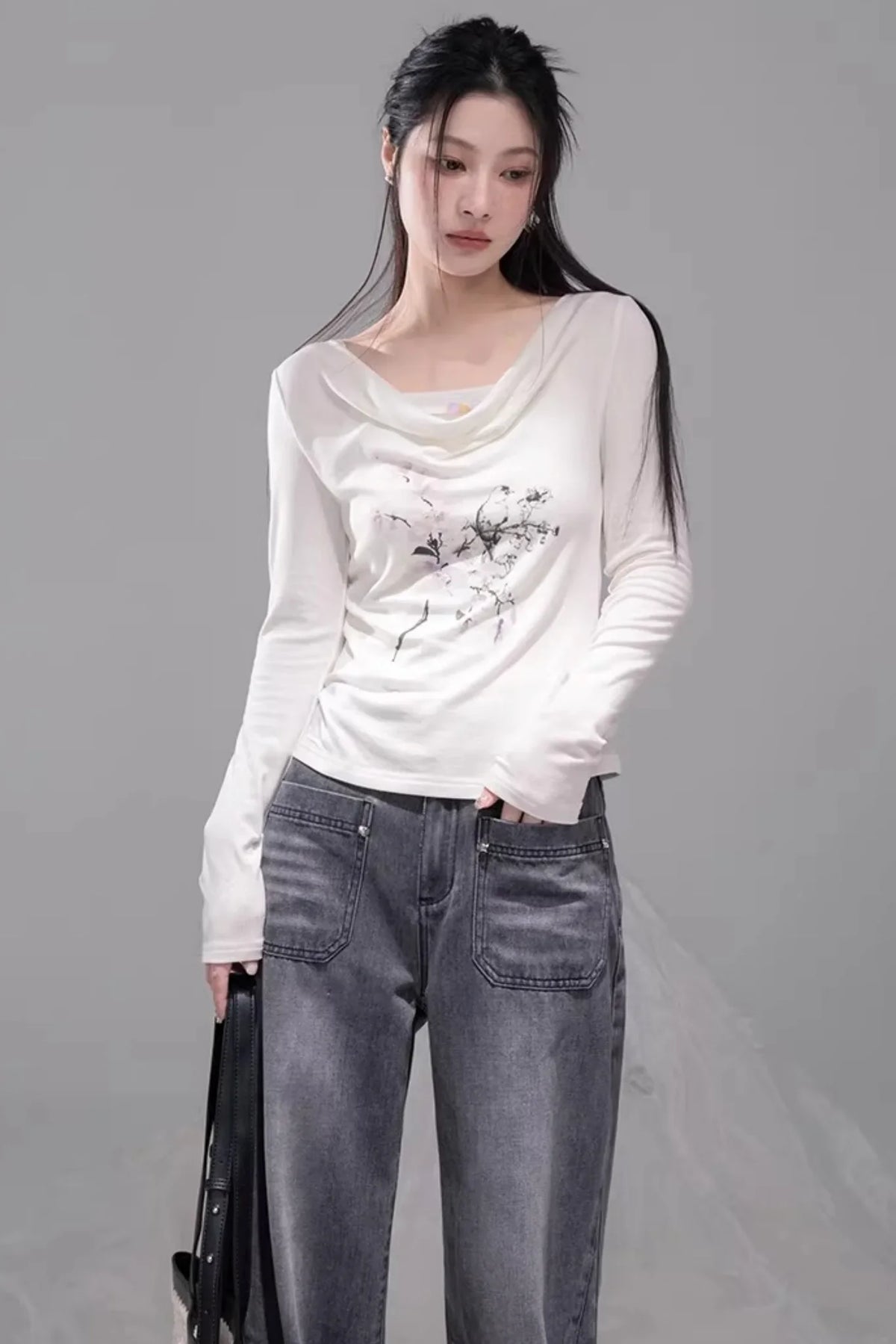 Ink Gray Washed Jeans