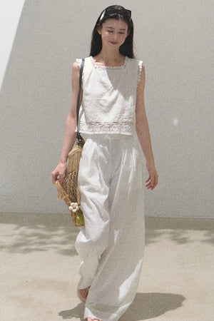 Iridescent Wide-Leg Trousers