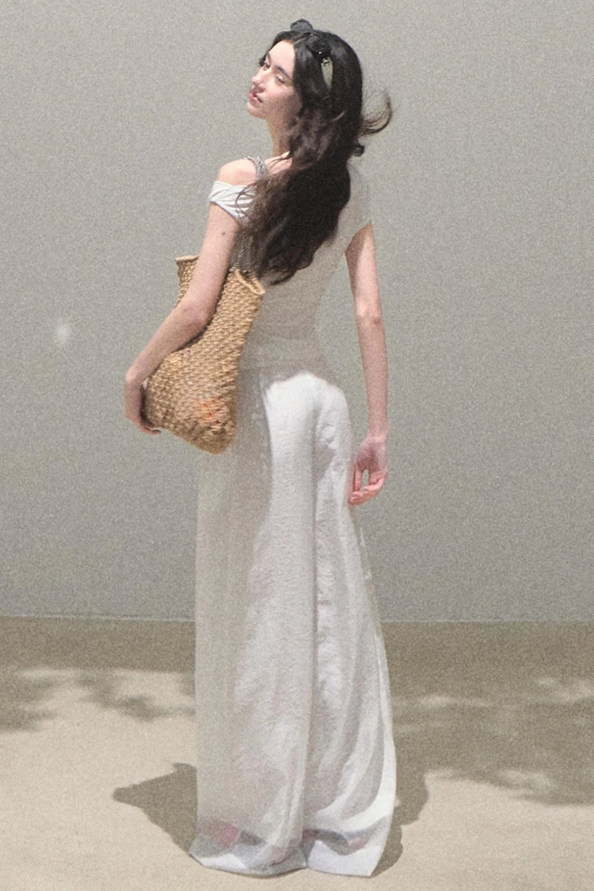 Iridescent Wide-Leg Trousers