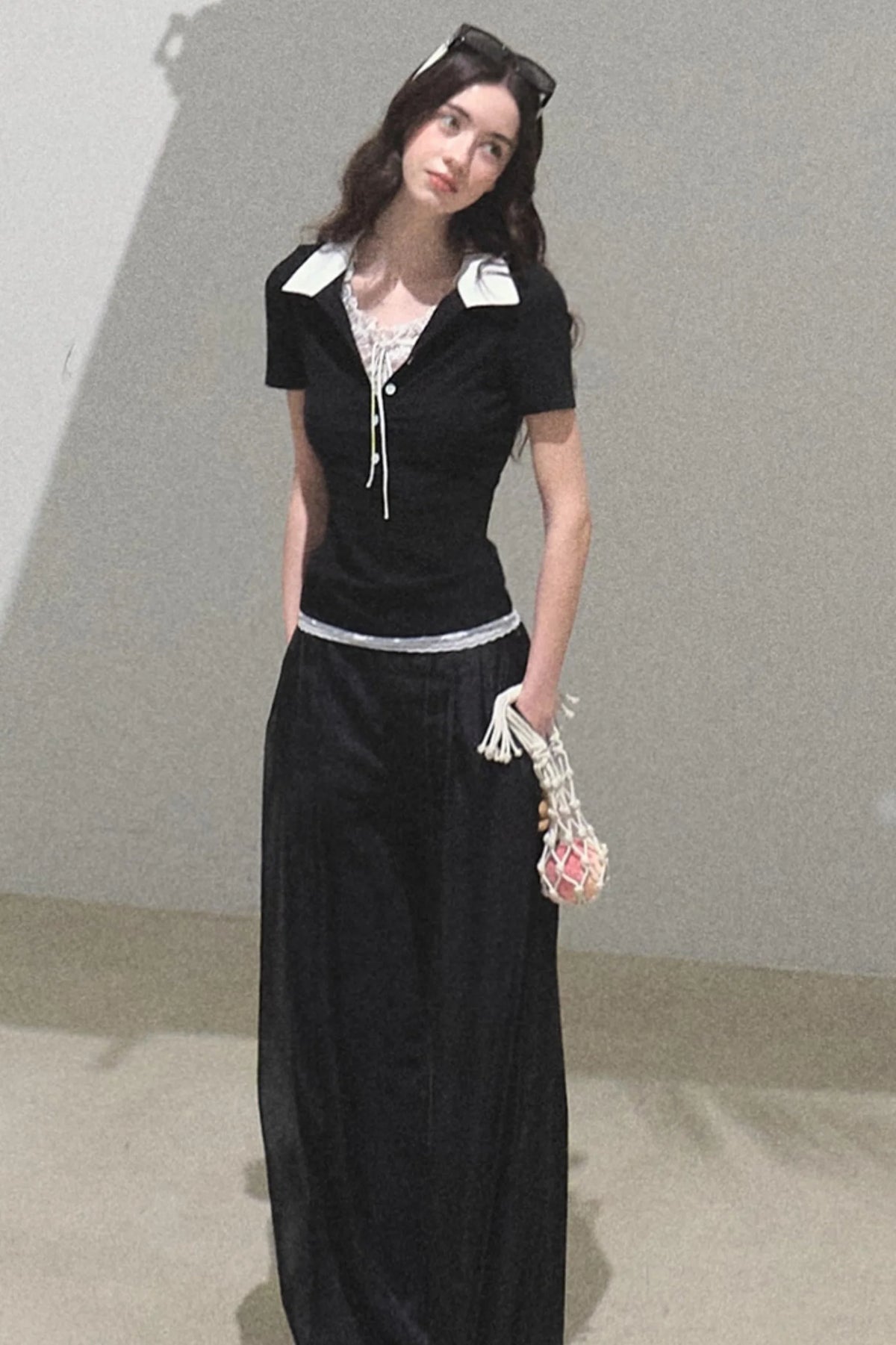 Iridescent Wide-Leg Trousers
