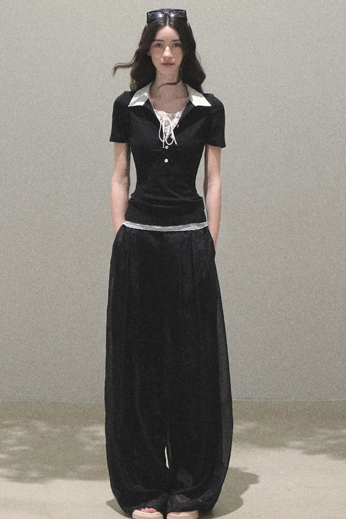 Iridescent Wide-Leg Trousers